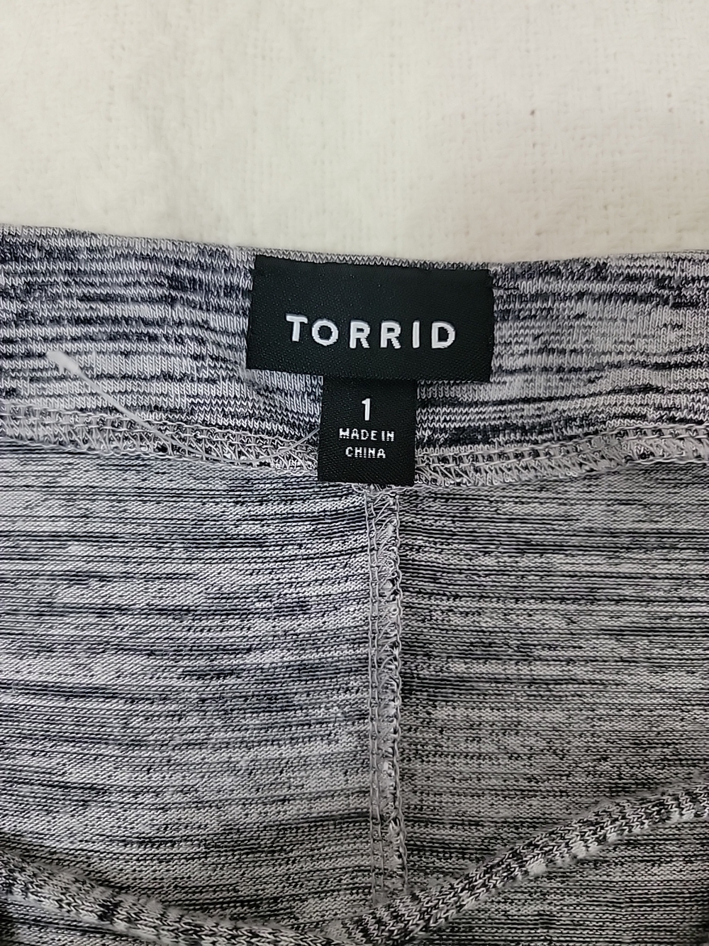 Torrid Size 1X Gray Space Dye V- Neck Knit Lace Up Neck Sleeveless Shift Dress 1 - Picture 4 of 8